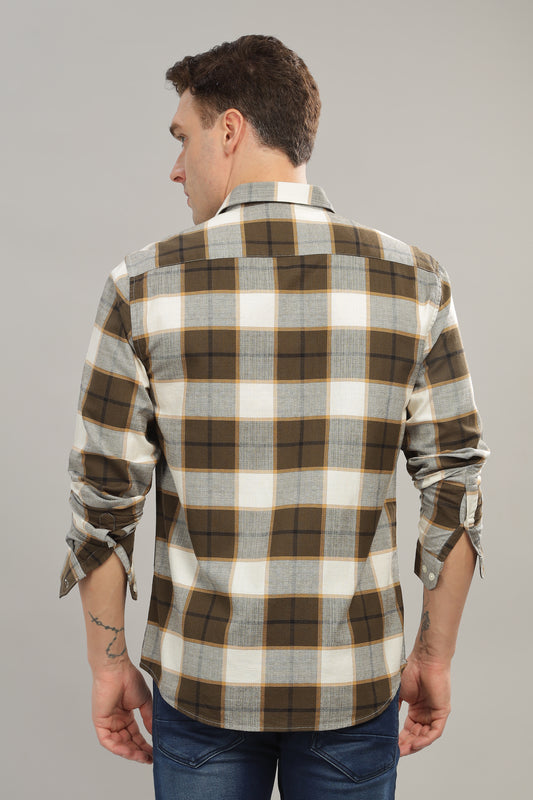 Brown New York Check Shirt