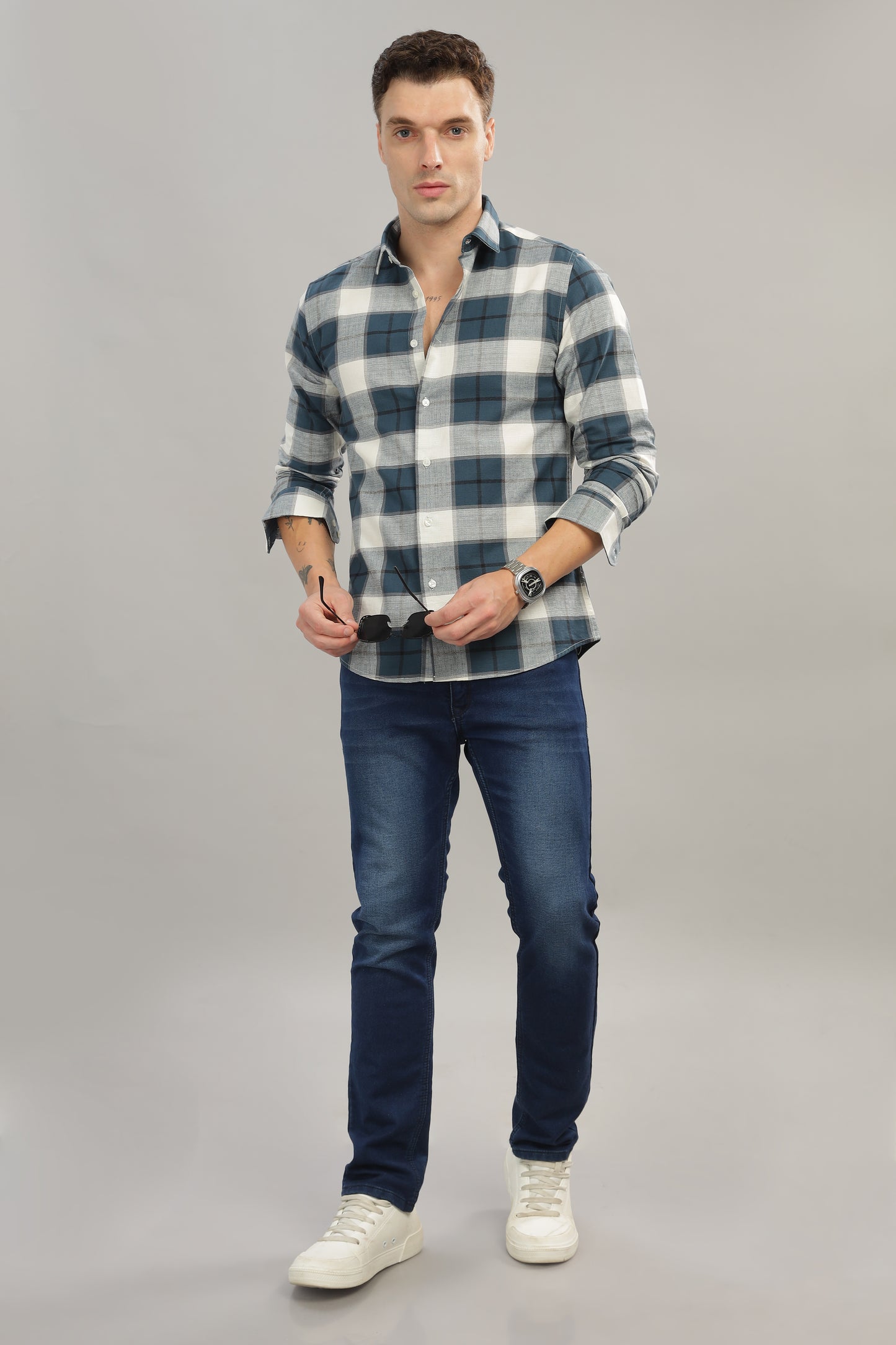 Oldlove Cotton Checks Shirt