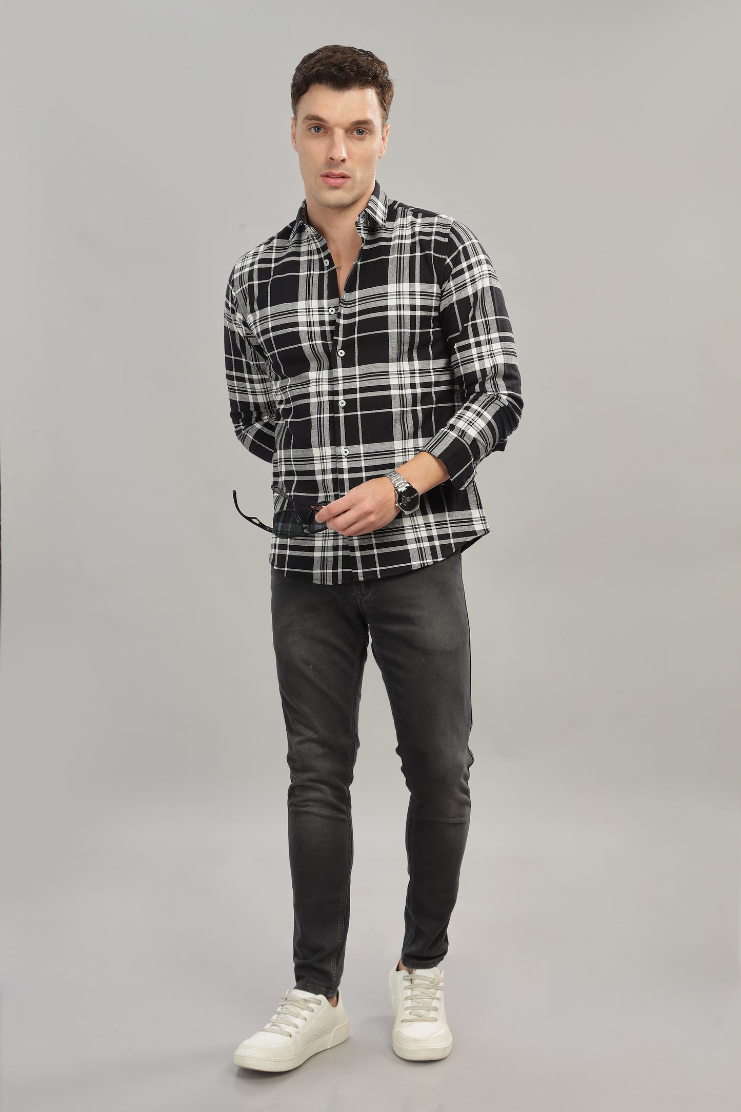 Oldlove Black Checks Shirt