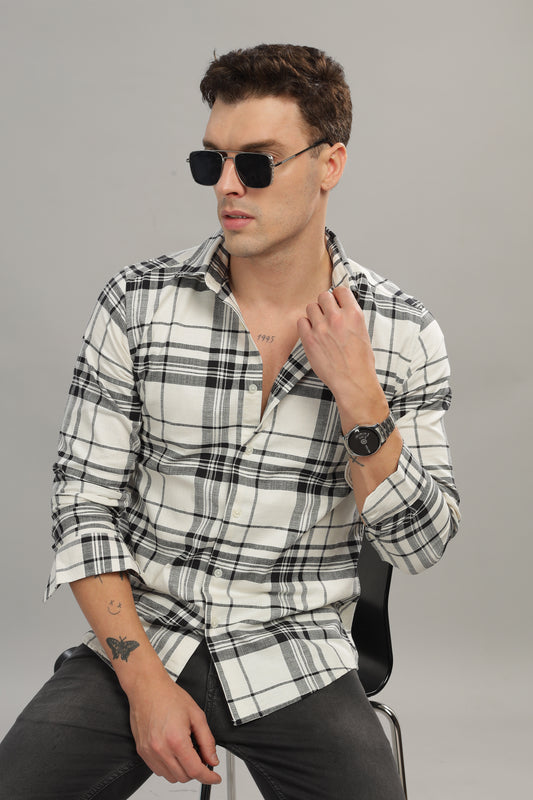 Black with White Check Shirt