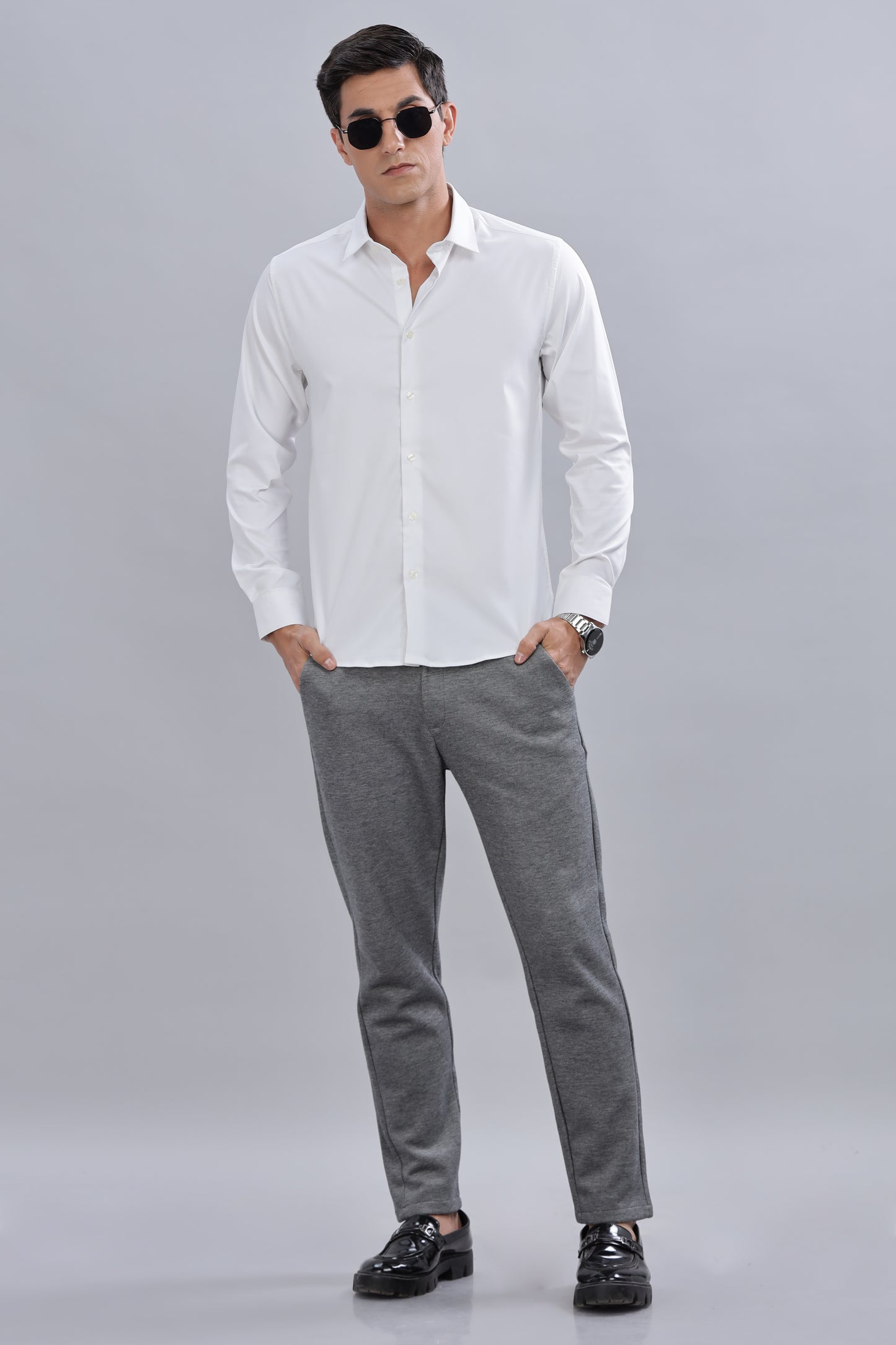 Classic White Men's Formal Shirt