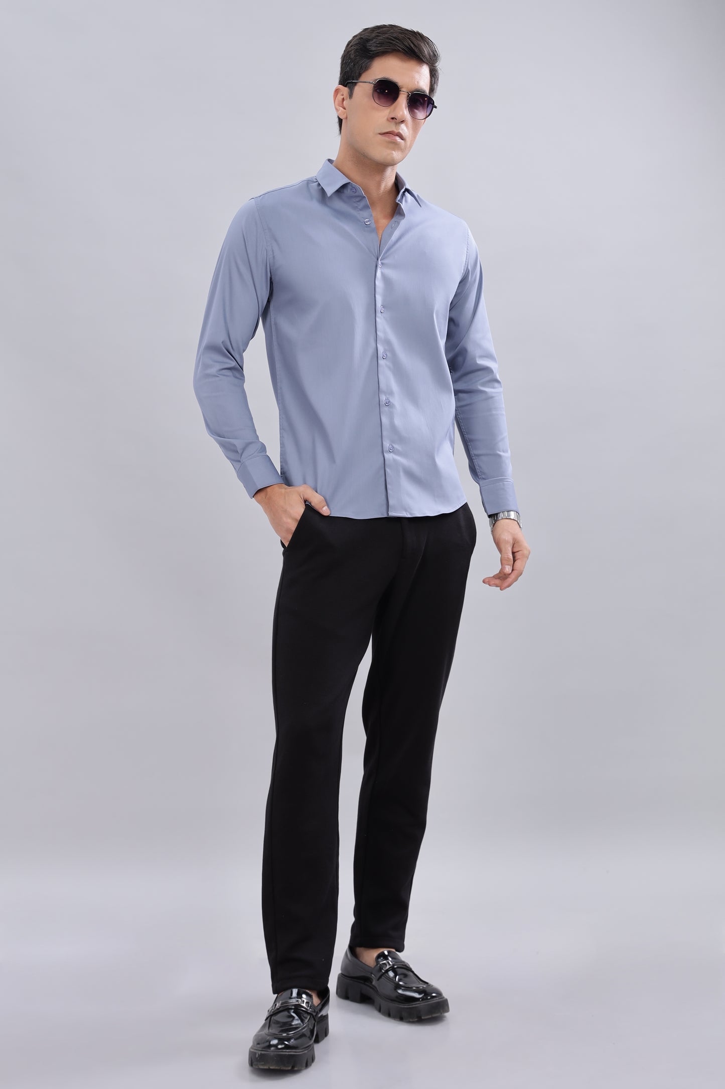 Classic Pale Blue Men's Formal Shirt