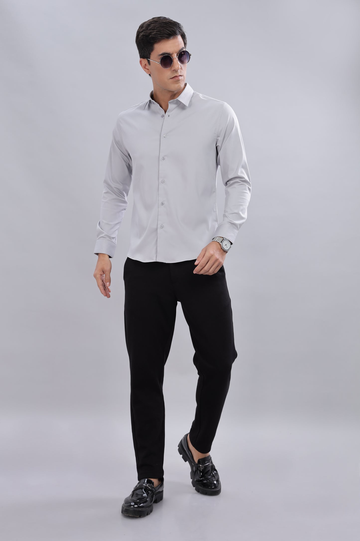 Classic Silver Men's Formal Shirt