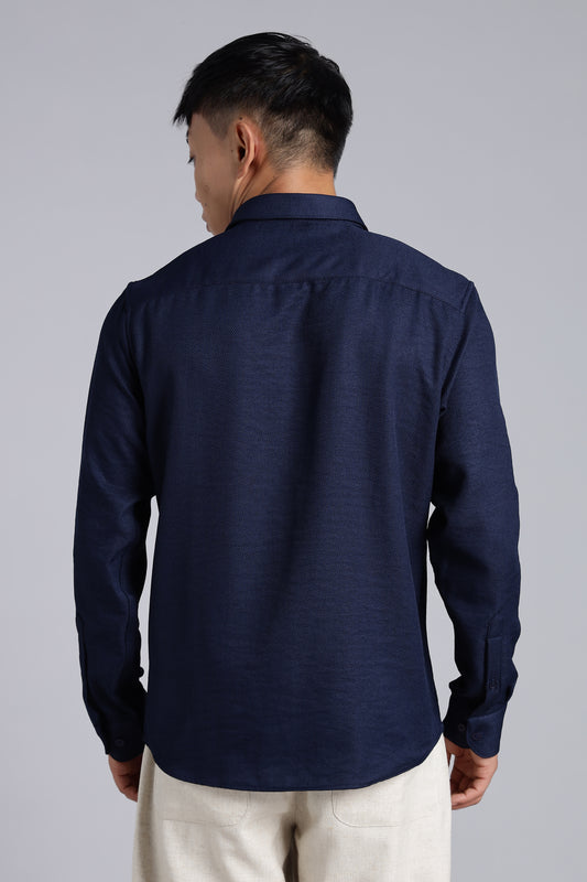 Midnight Regent Blue Cotton Shirt