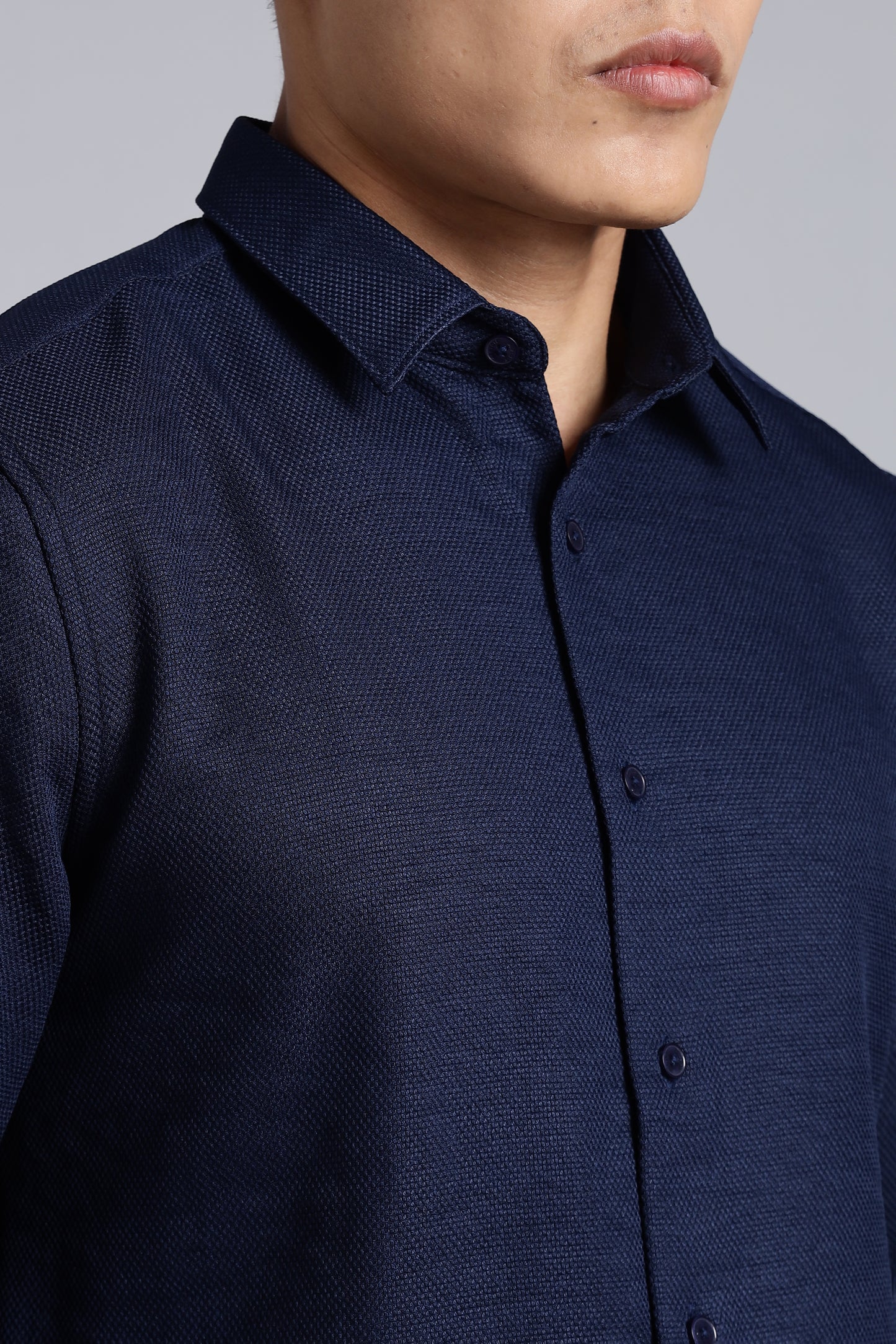 Midnight Regent Blue Cotton Shirt