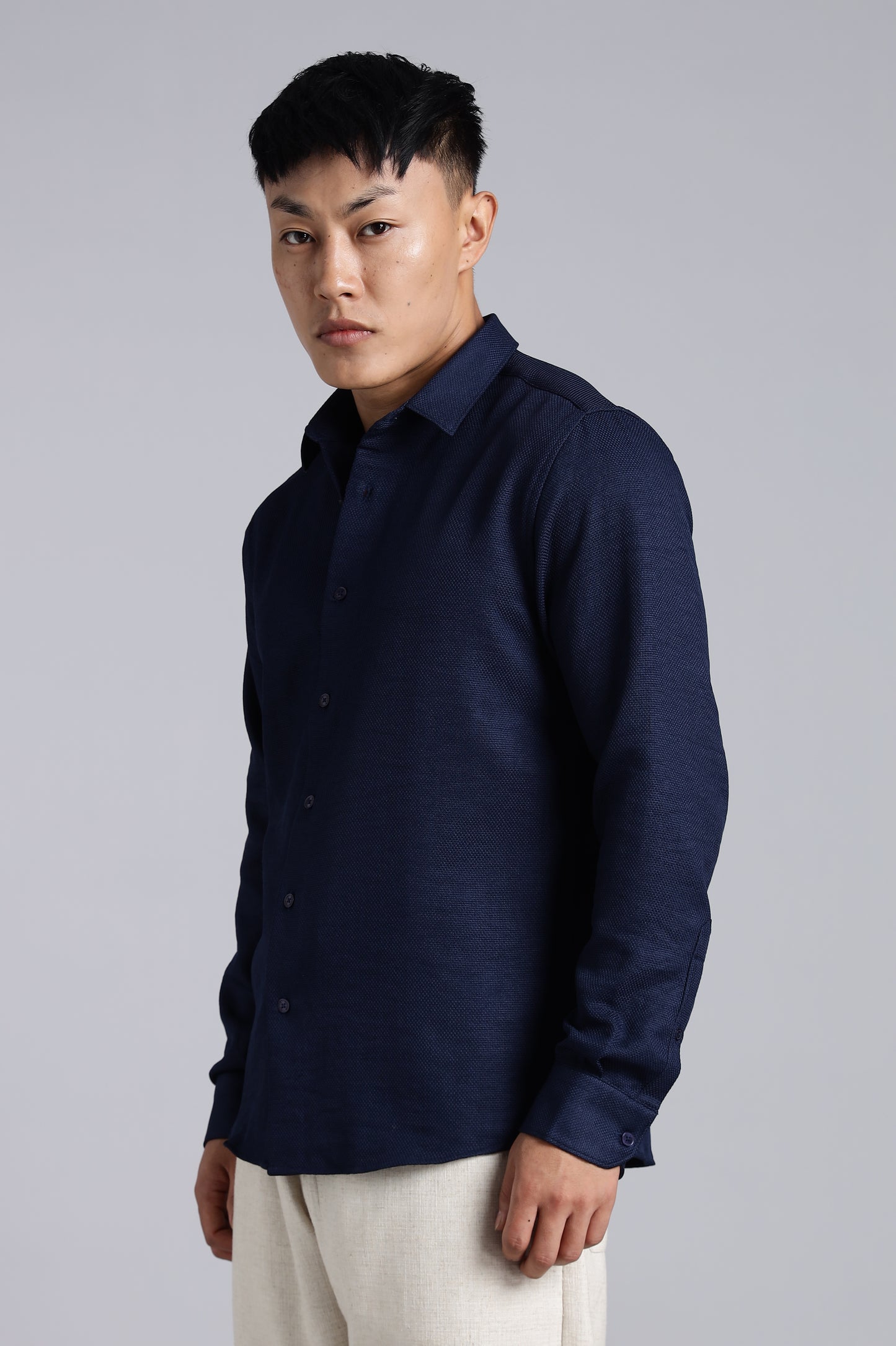 Midnight Regent Blue Cotton Shirt