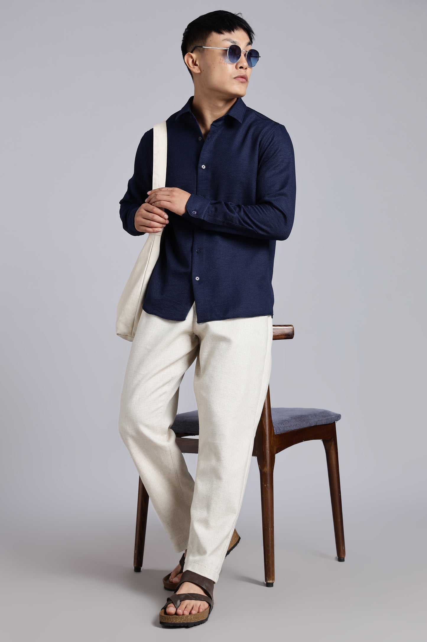 Midnight Regent Blue Cotton Shirt