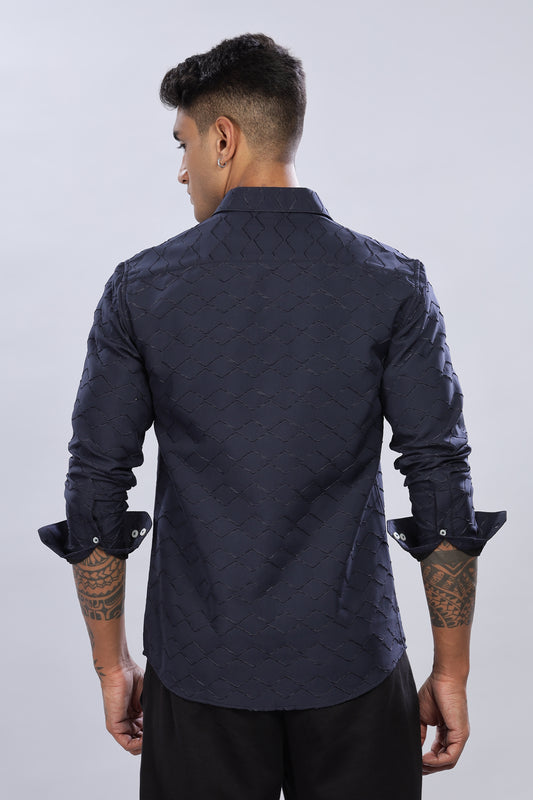 SpectraGrid Oldlove Navy Blue Shirt