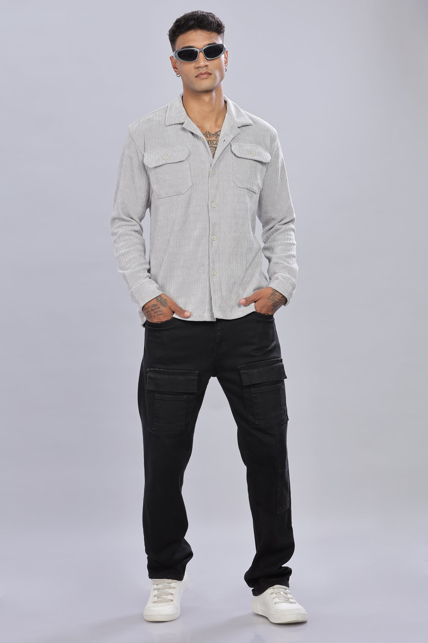 Grey Corduroy Shacket