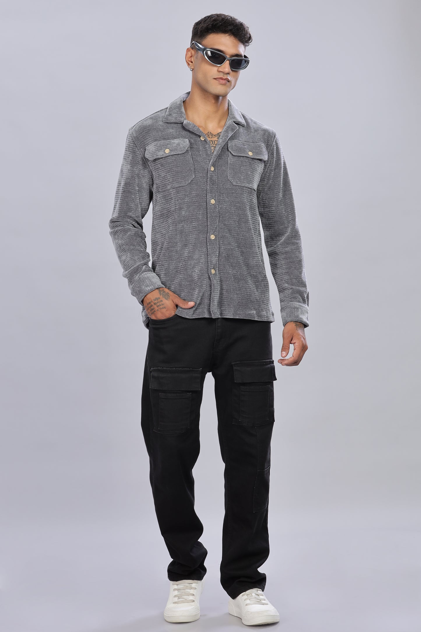 Rock grey Corduroy Shacket