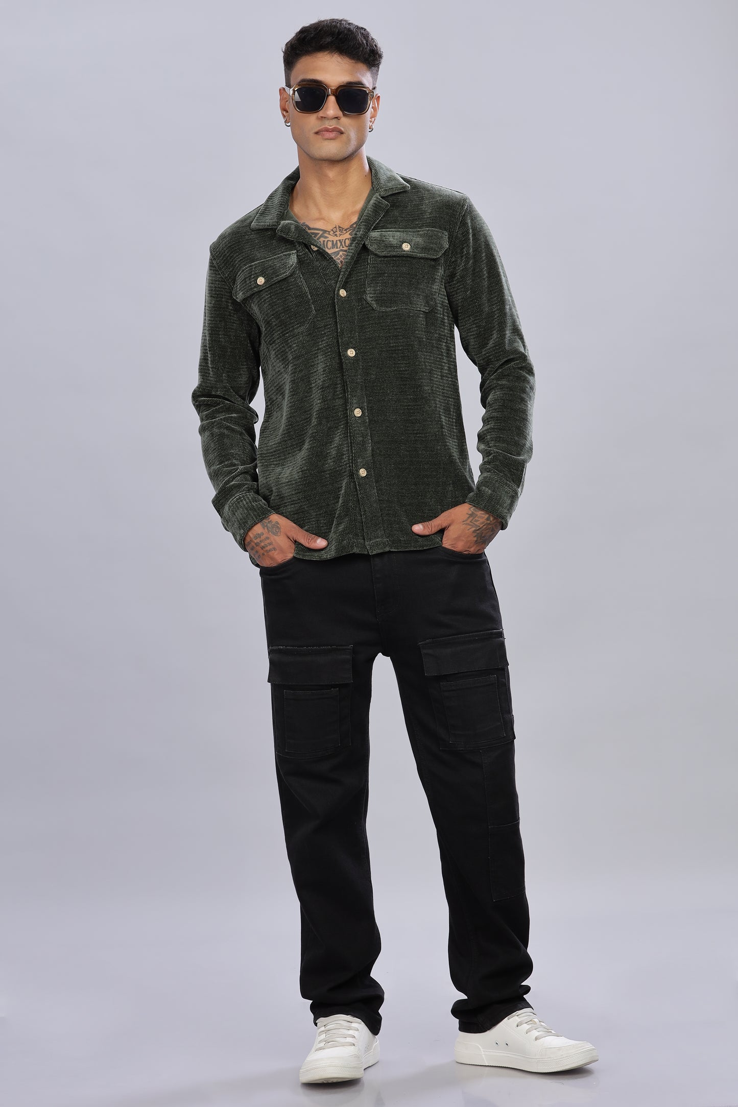 Pine Green Corduroy Shacket