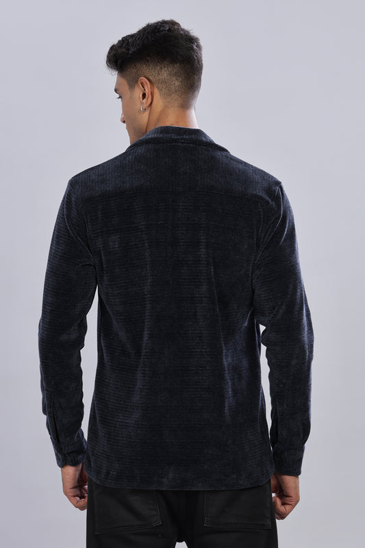 Dark Blue Corduroy Shacket