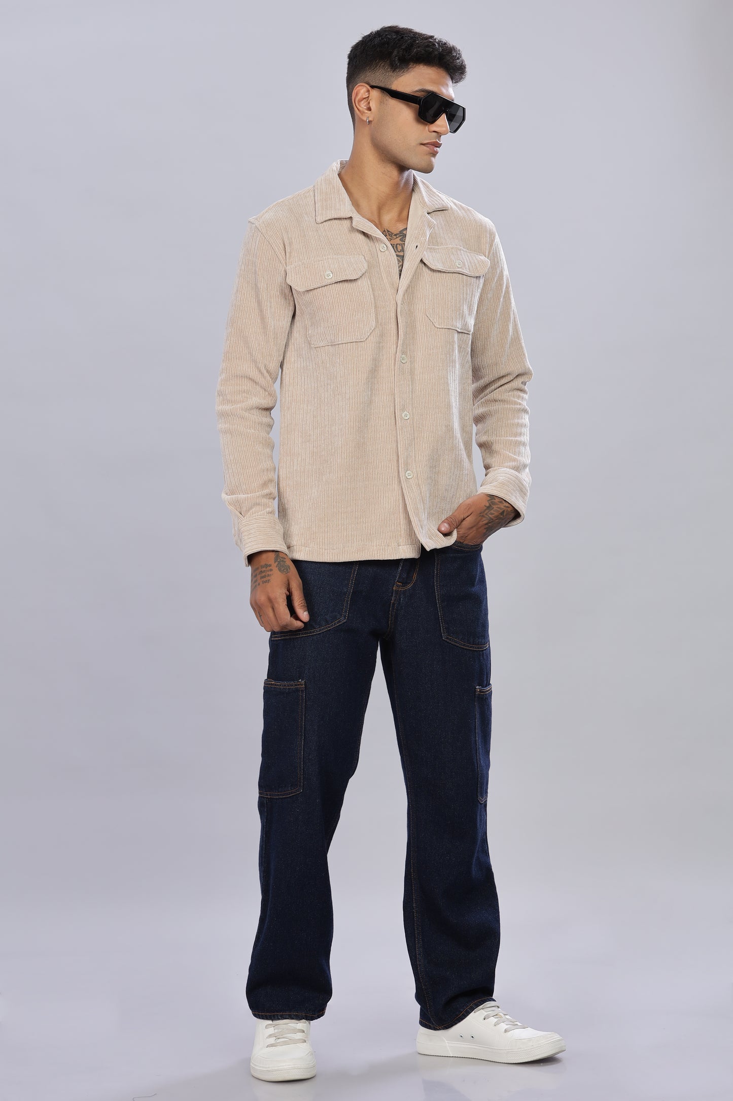 Cream Corduroy Shacket