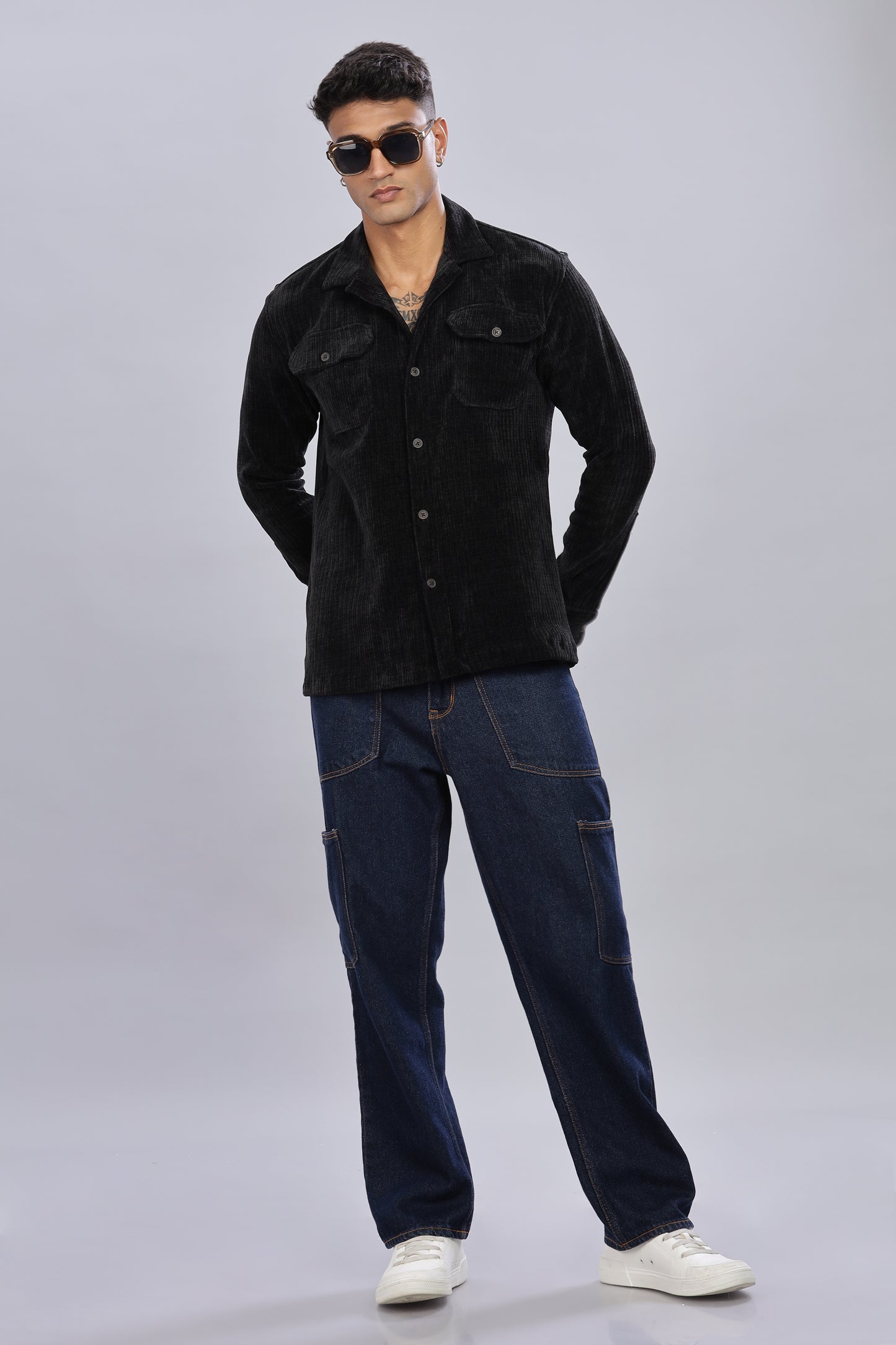 Black pearl Corduroy Shacket