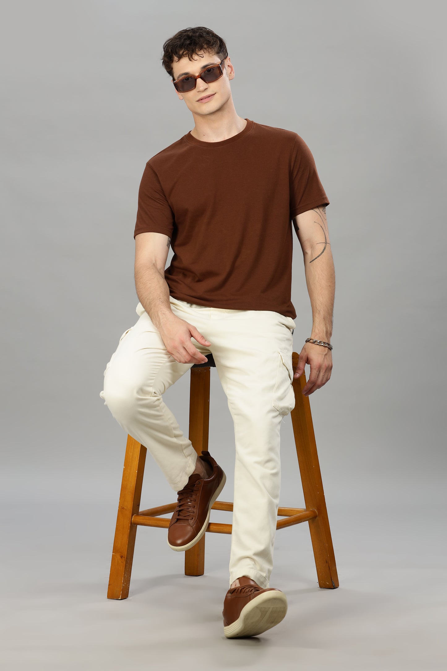 Oldlove Off-white Baggy Pant