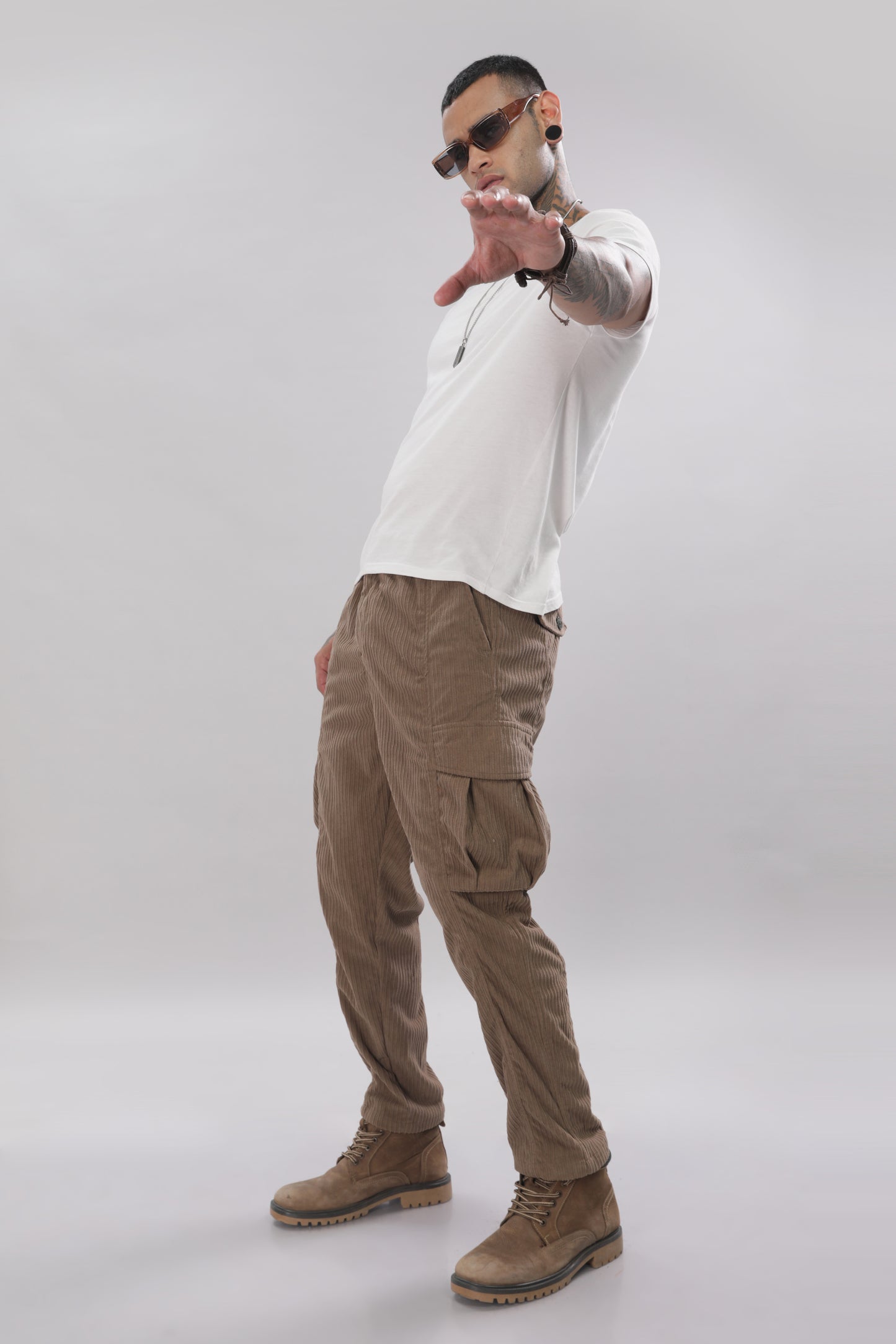 Domino Brown Corduroy Cargo Pants