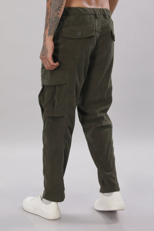 Pine Green Corduroy Cargo Pants