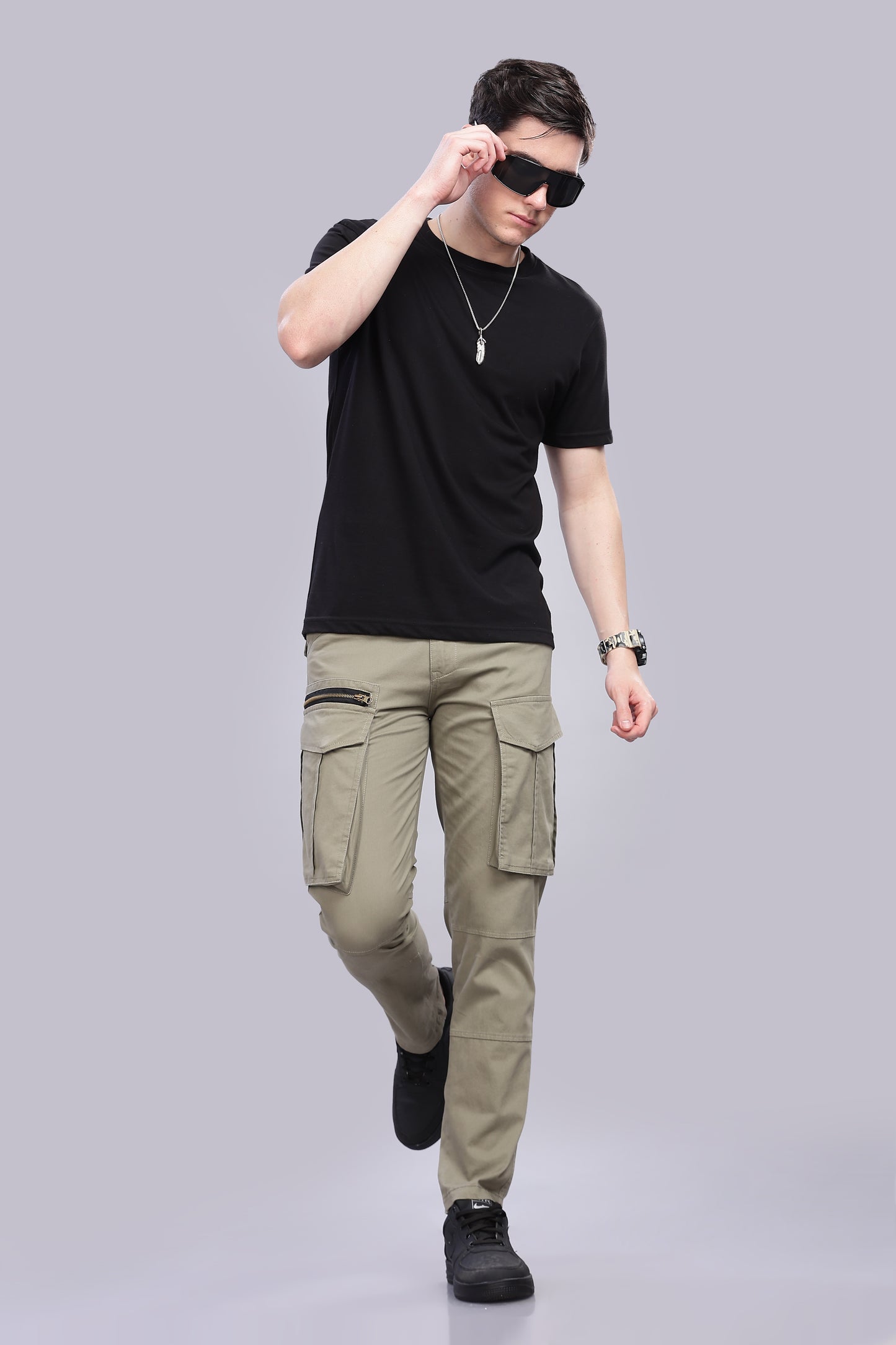 Pistachio Korean zipper adventure pants