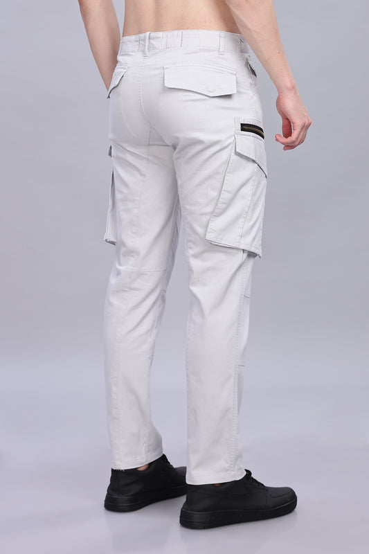 White Korean zipper adventure pants