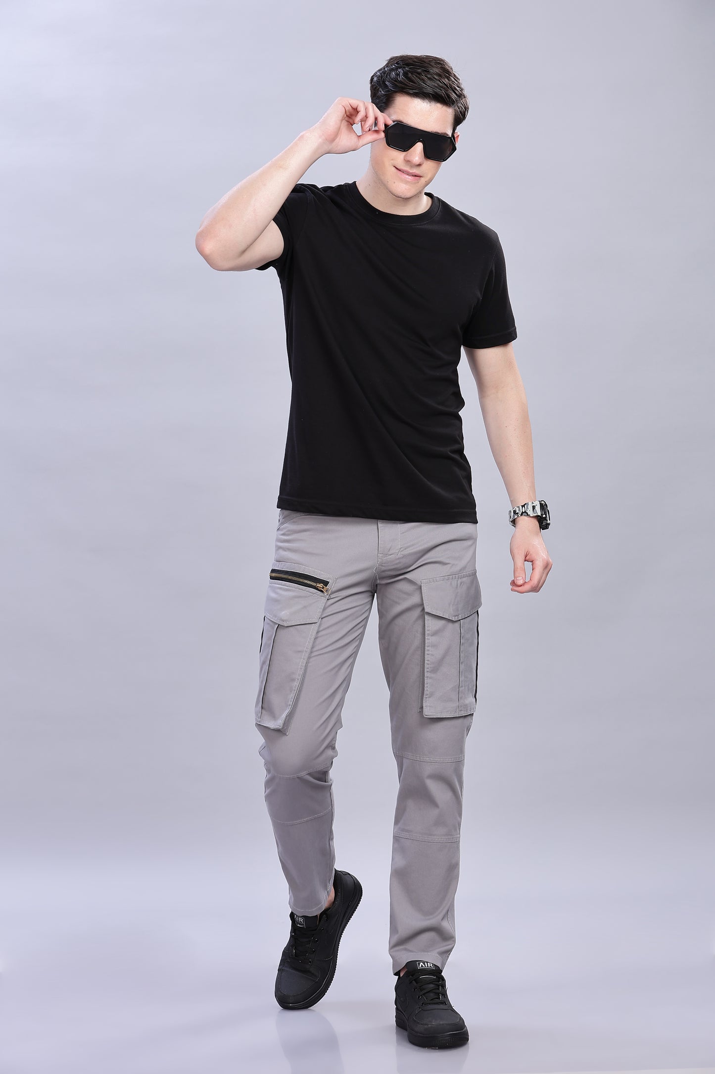 Grey Korean zipper adventure pants