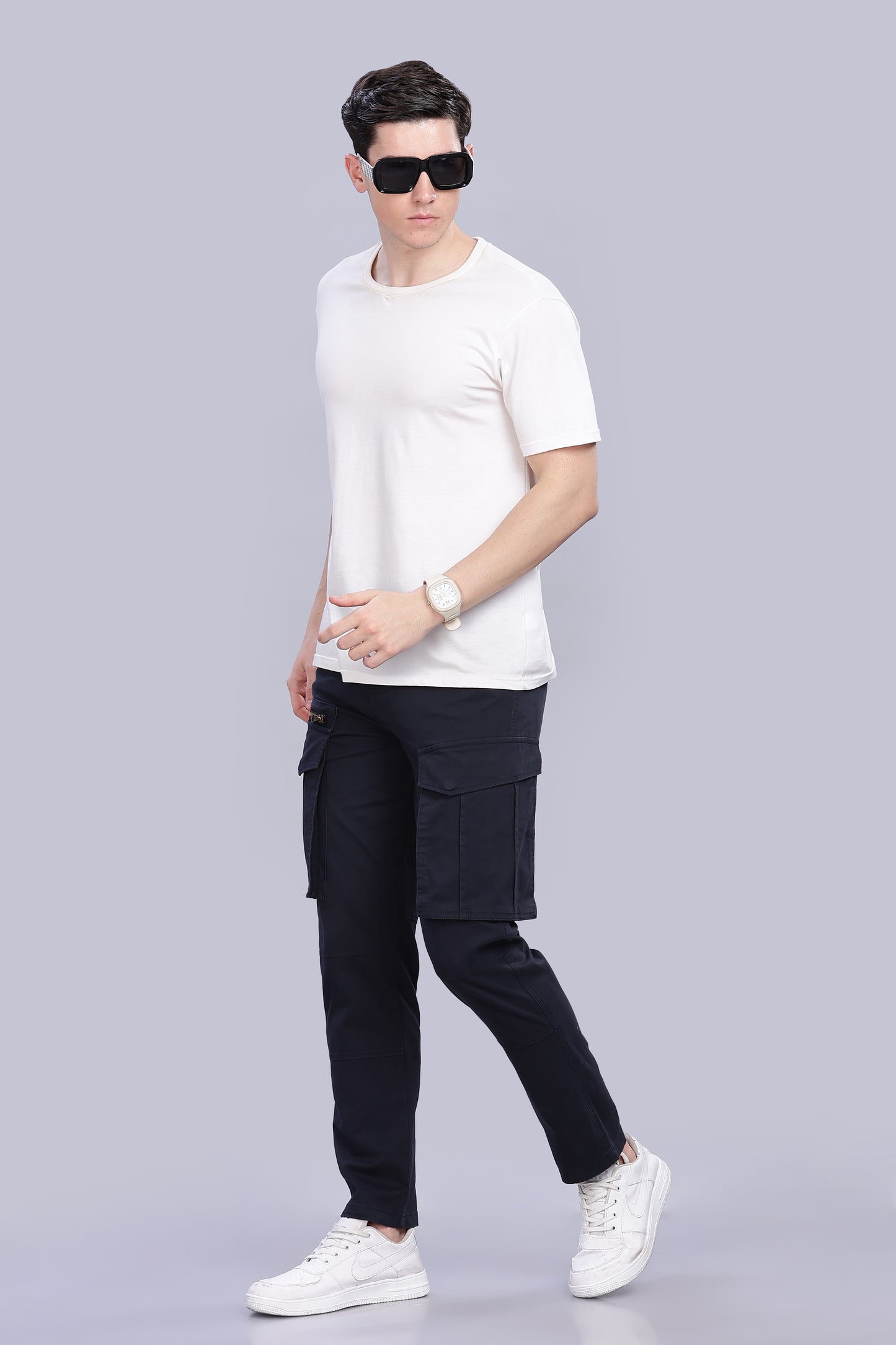 Navy Blue Korean zipper adventure pants