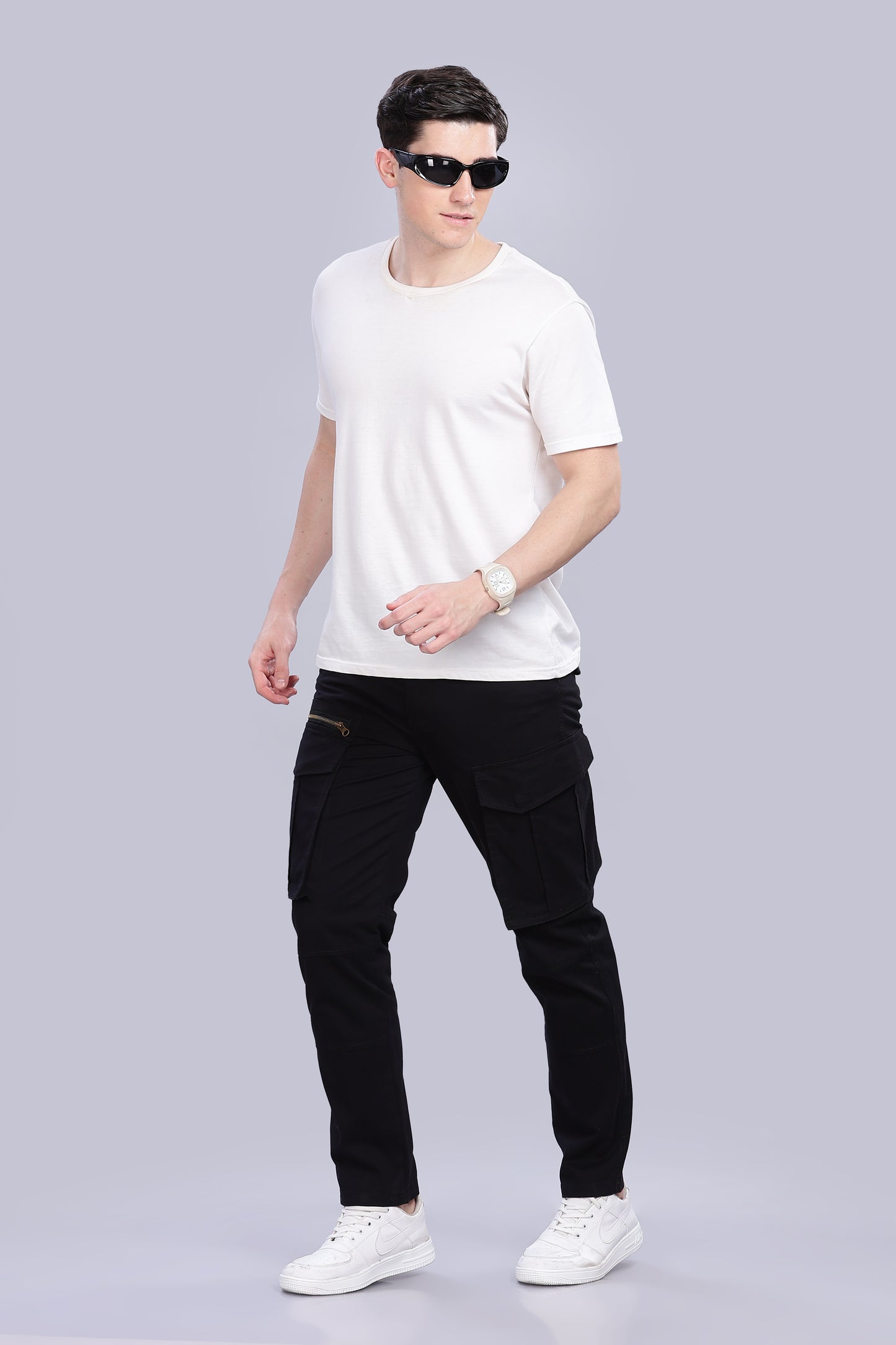 Black Korean zipper adventure pants