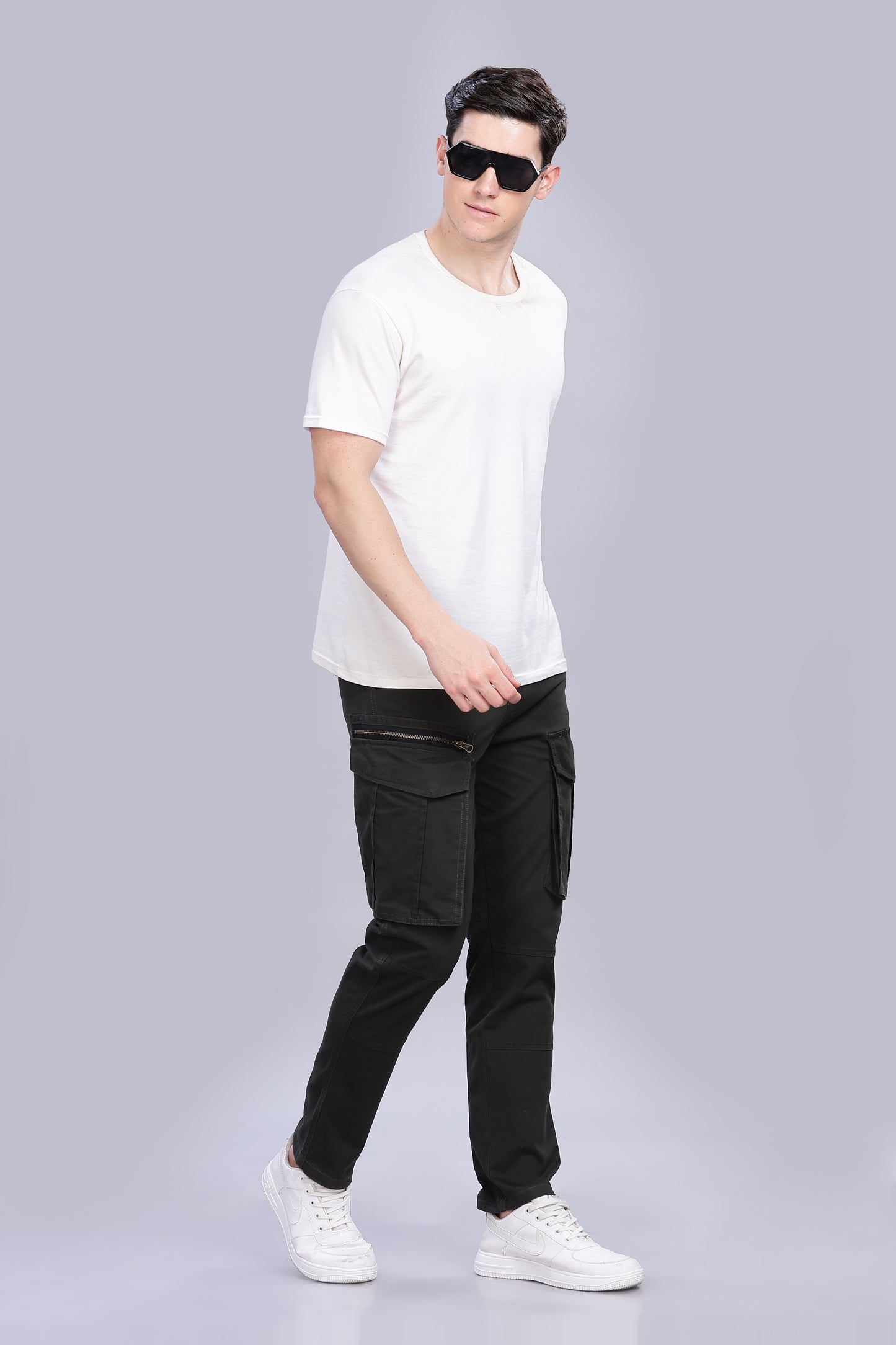 Army green Korean zipper adventure pants