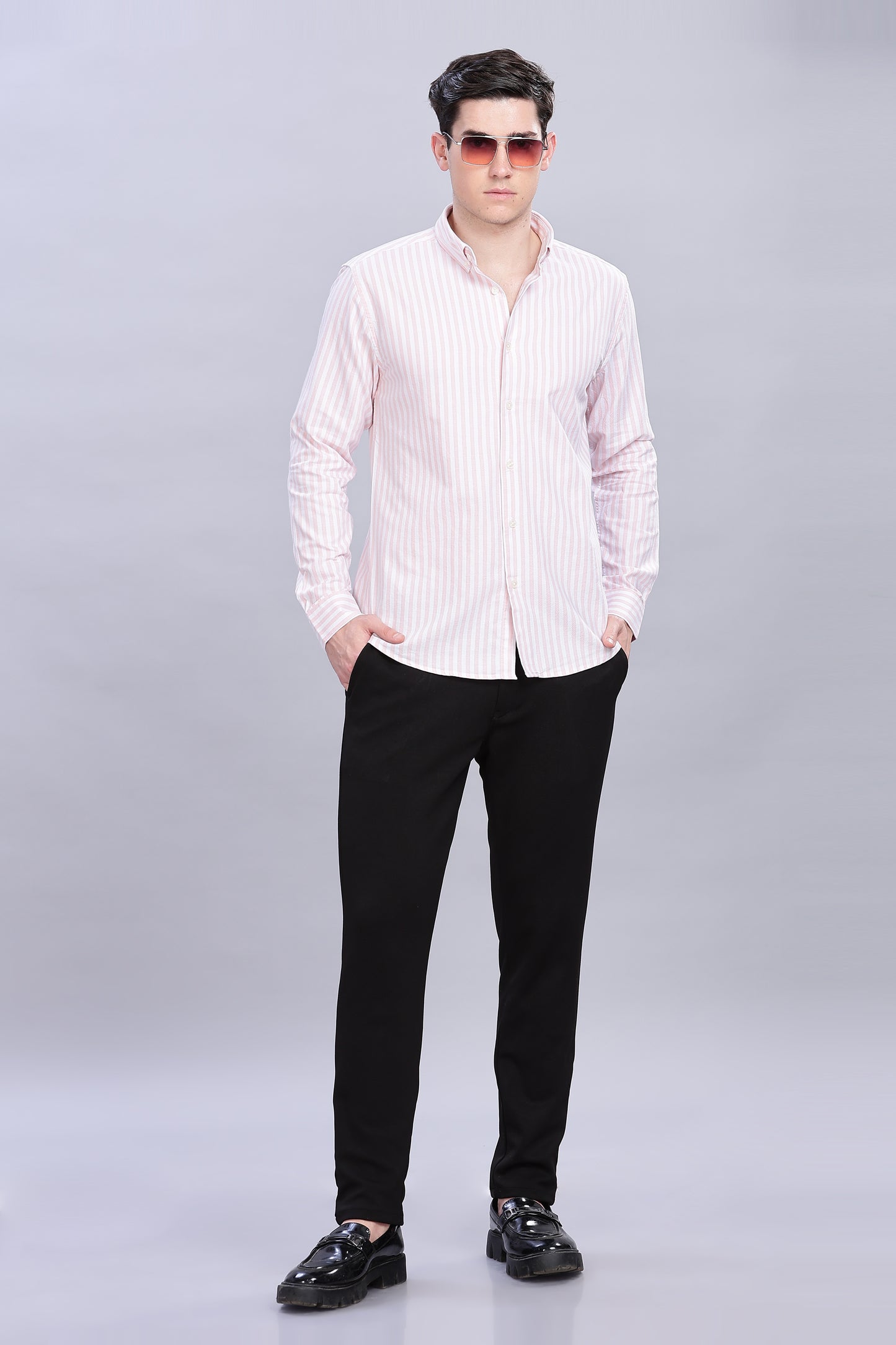Oldlove Pink Twill Stripe Shirt
