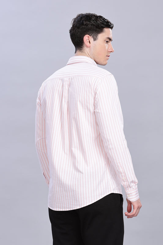 Oldlove Pink Twill Stripe Shirt