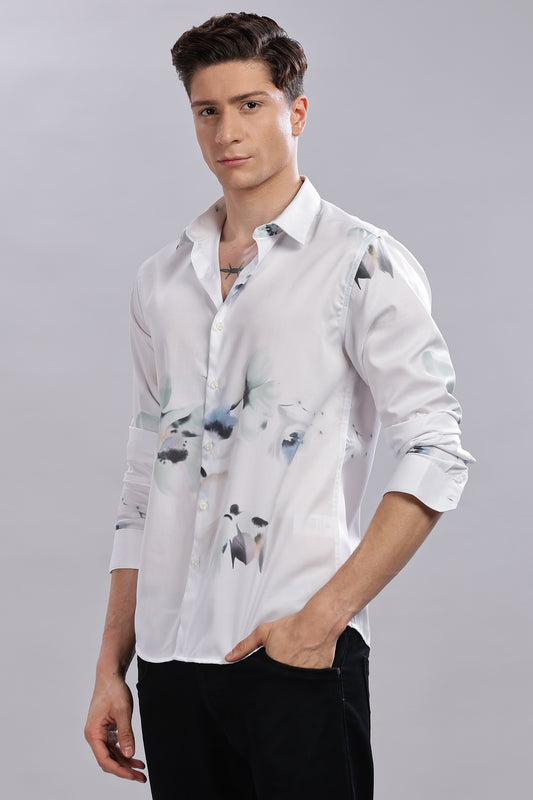 Flora Print Satin Shirt