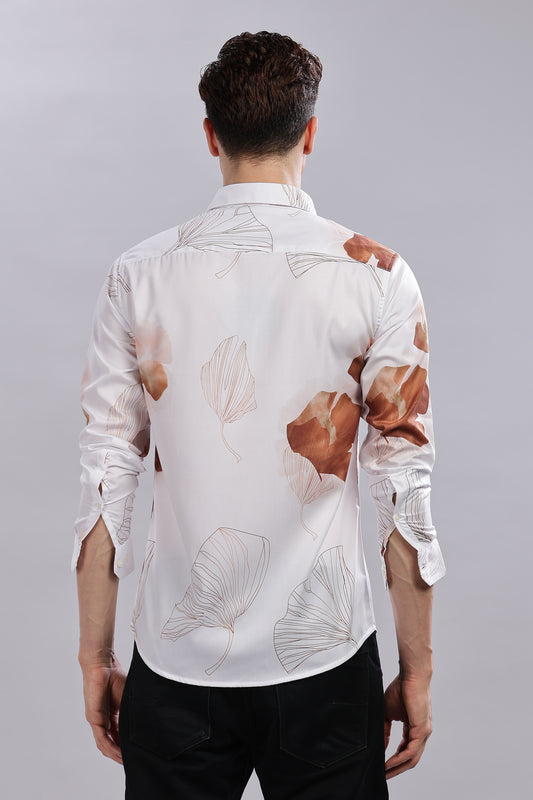 Dry Leaf Satin Print Shirt