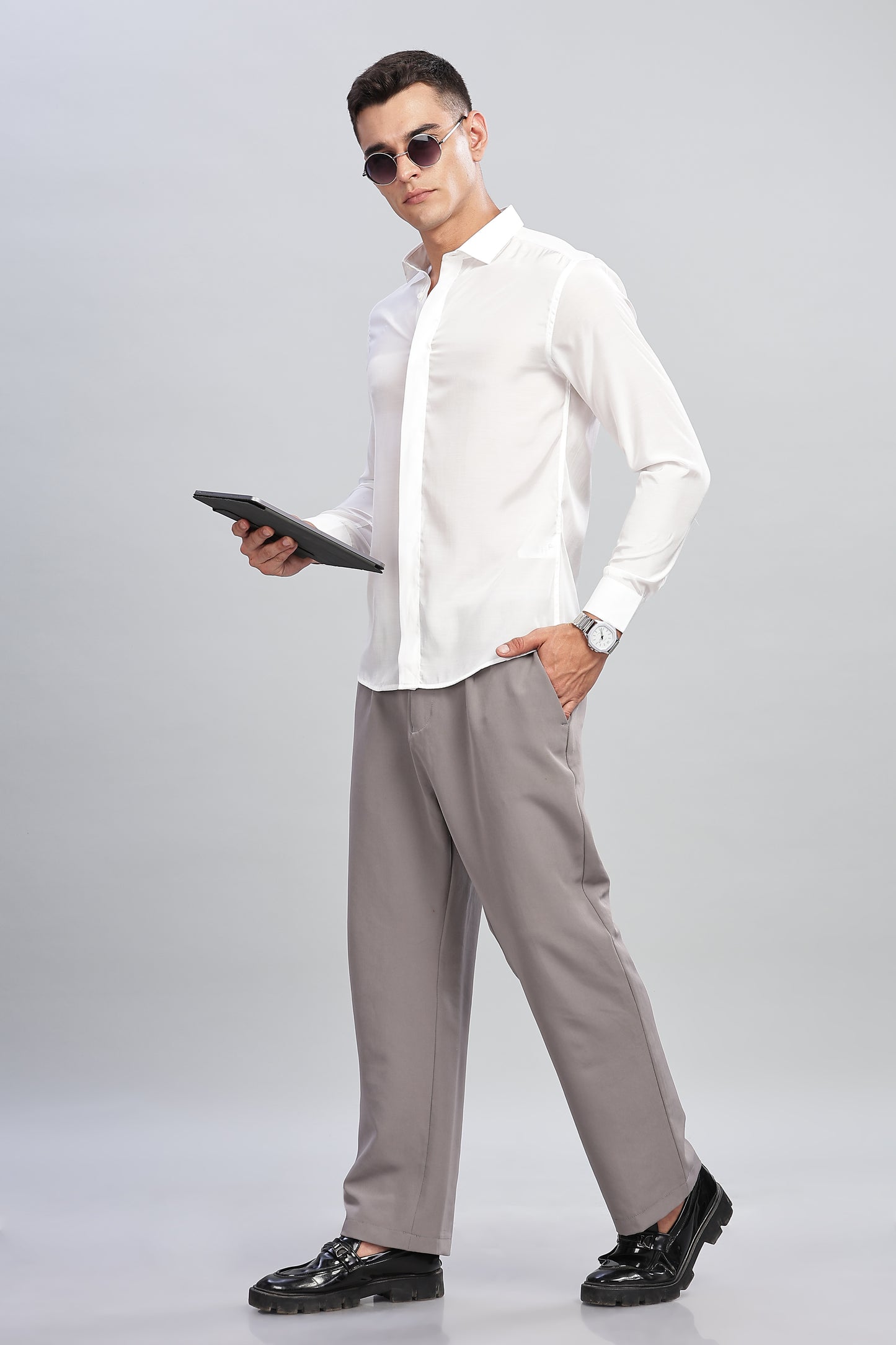 Oldlove Silky White Shirt