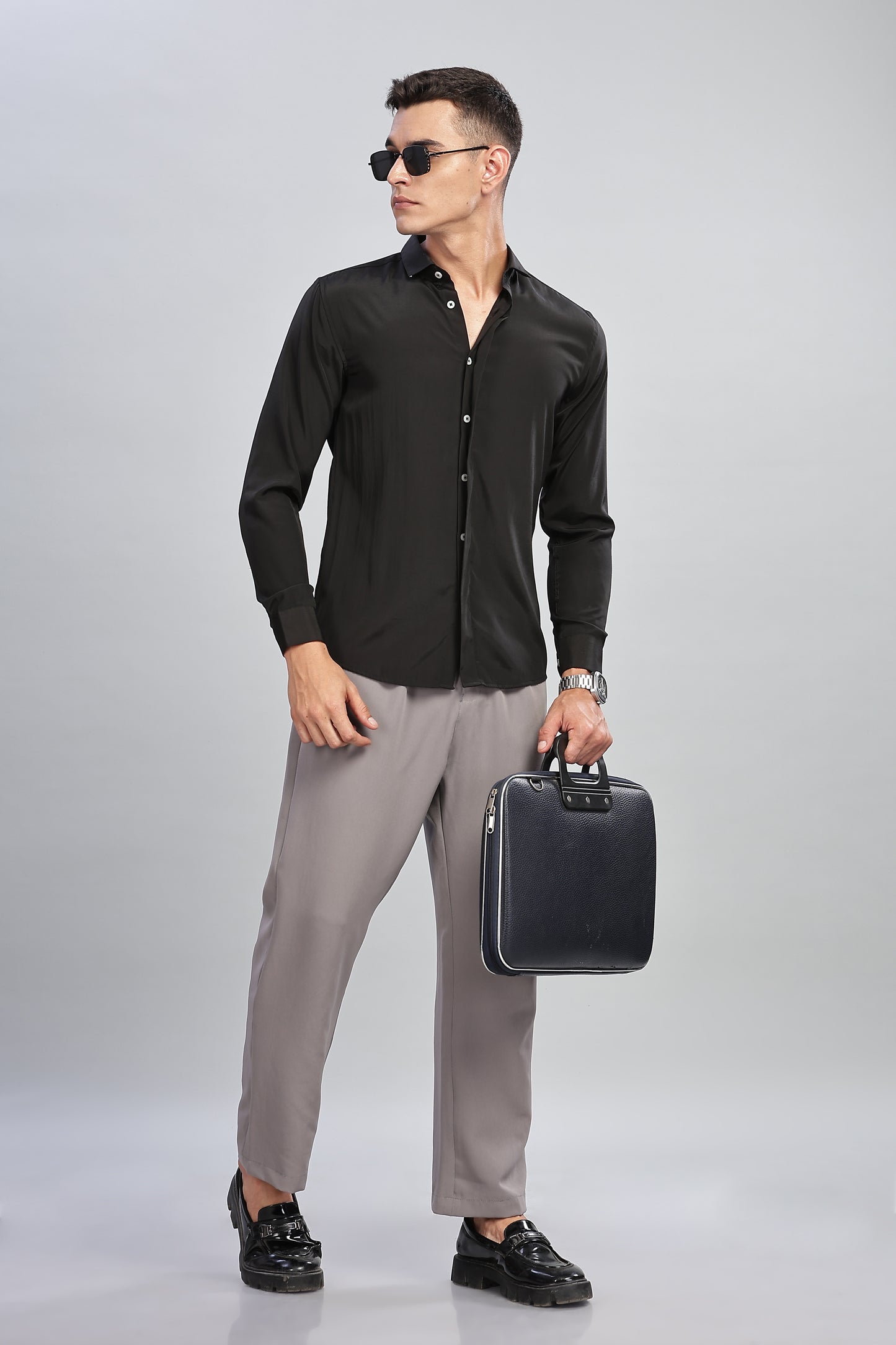 Oldlove Silky Black Shirt