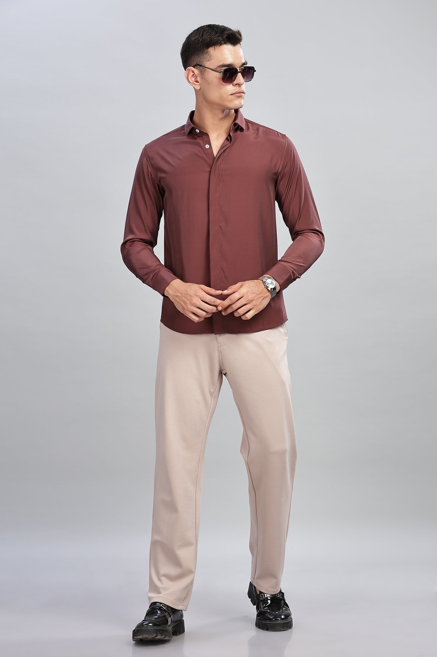Oldlove Silky Rustic Red Shirt