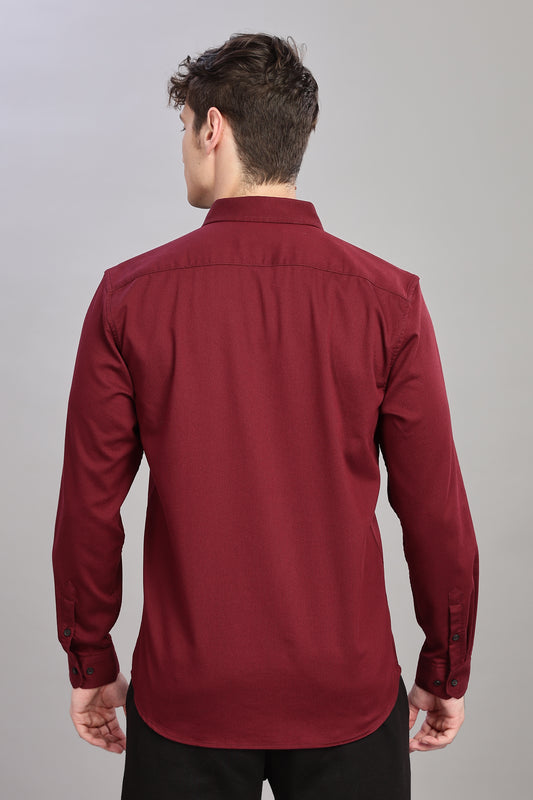 Maroon Double-pocket Utility Shirt