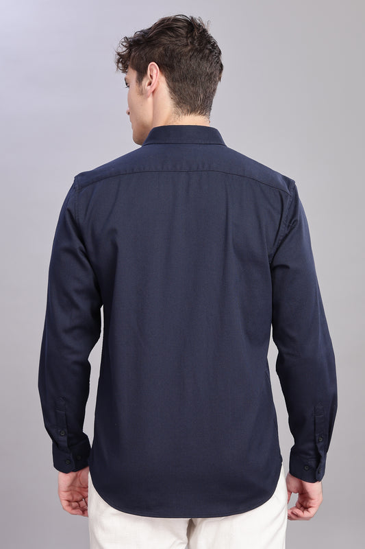 Navy Blue Double-pocket Utility Shirt