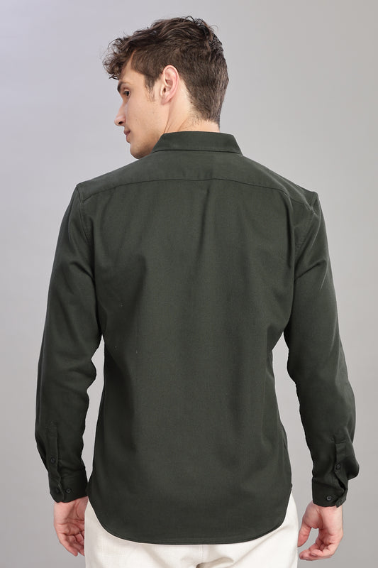 Dark Green Double-pocket Utility Shirt