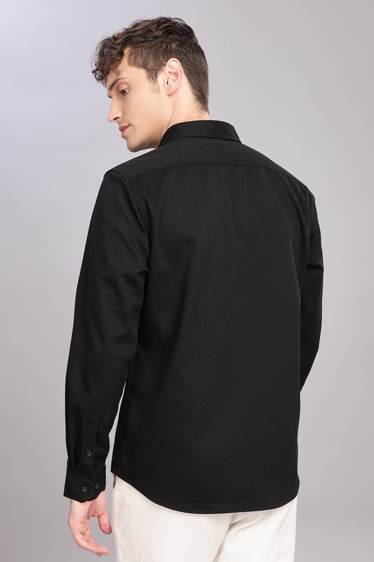 Black Double-pocket Utility Shirt