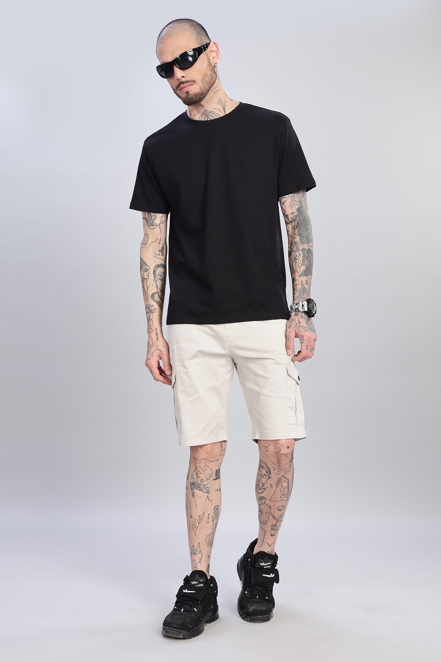 Oldlove White Cargo Shorts