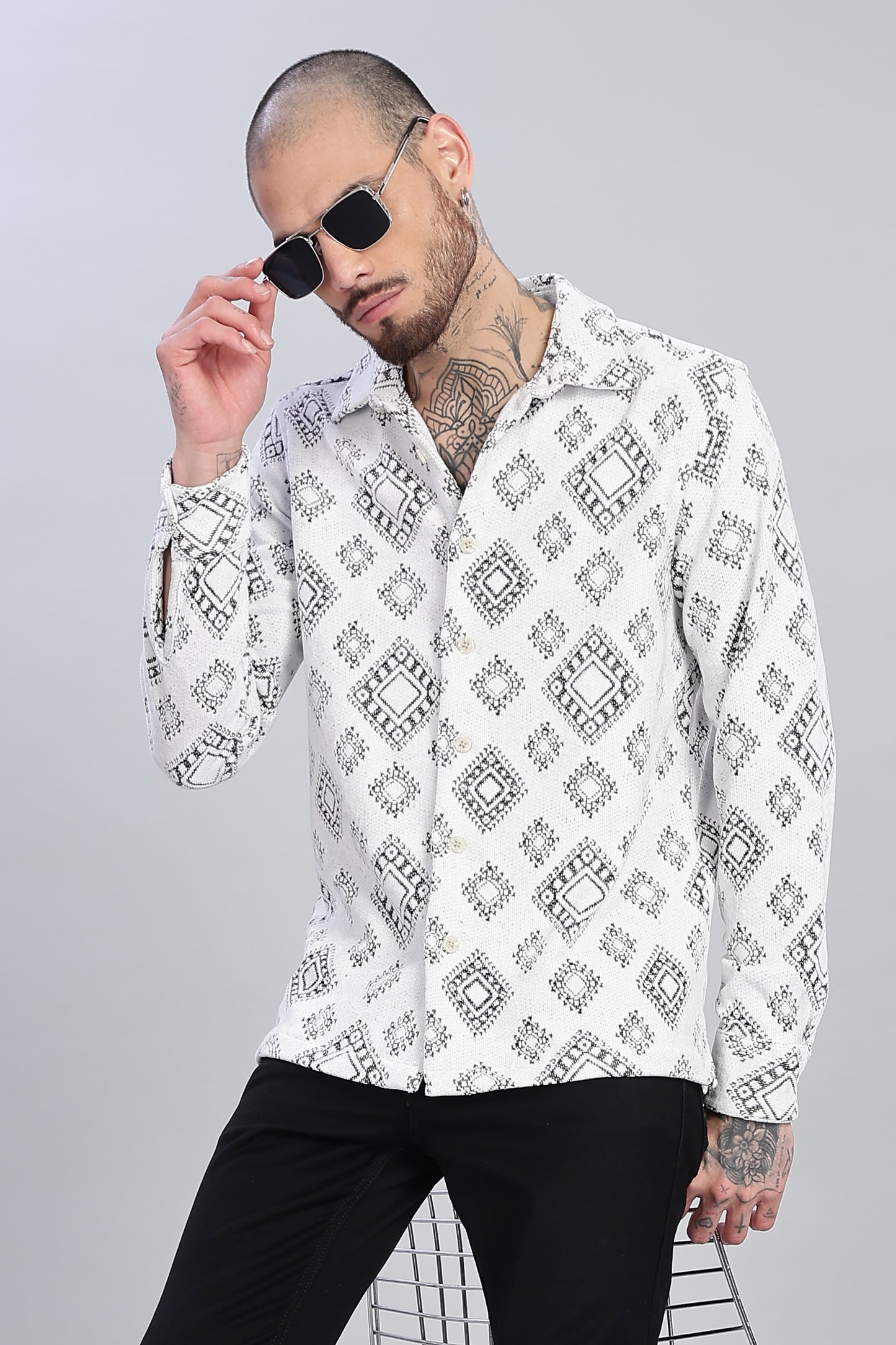 Monochrome Mosaic Shacket