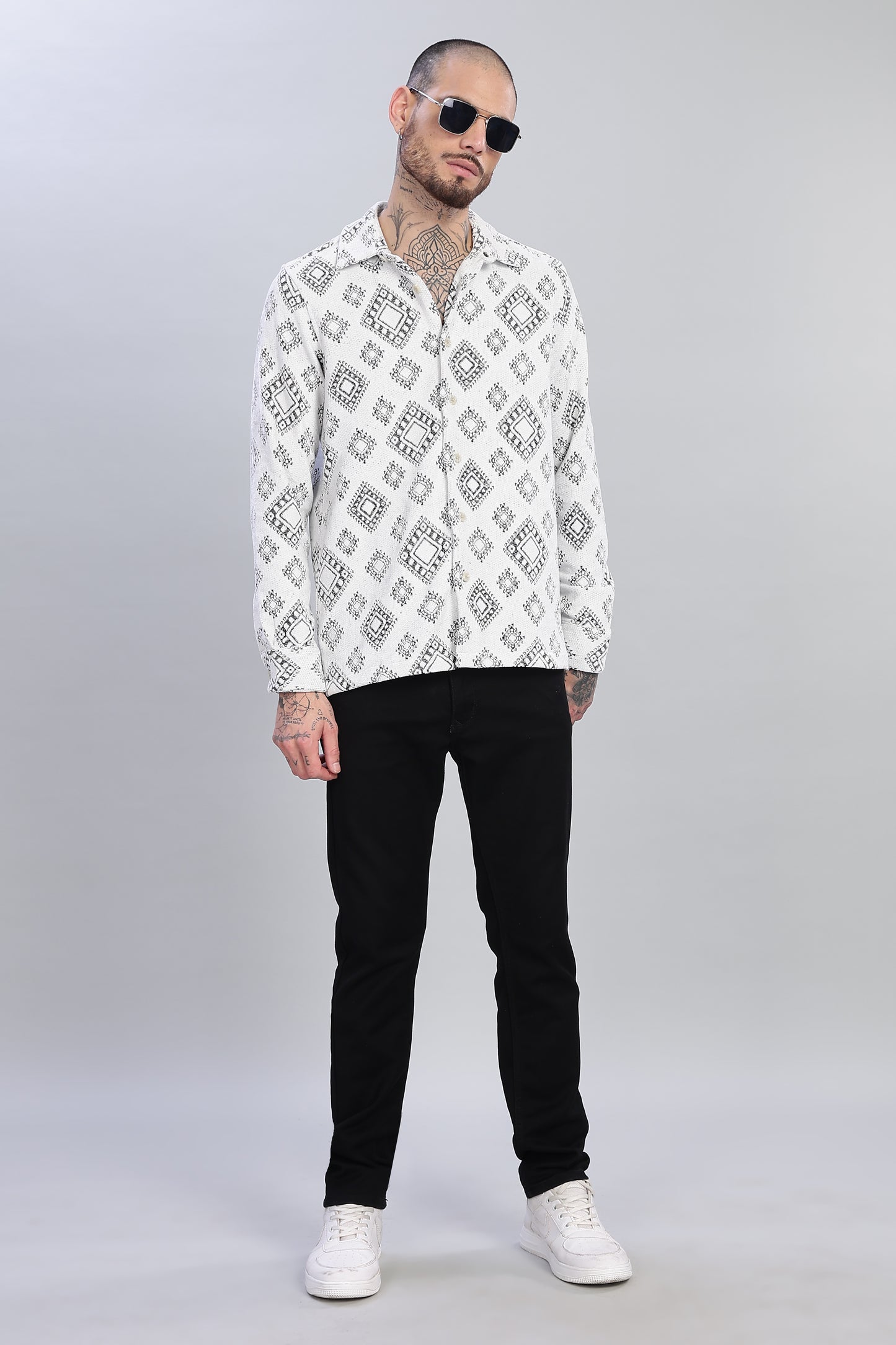 Monochrome Mosaic Shacket
