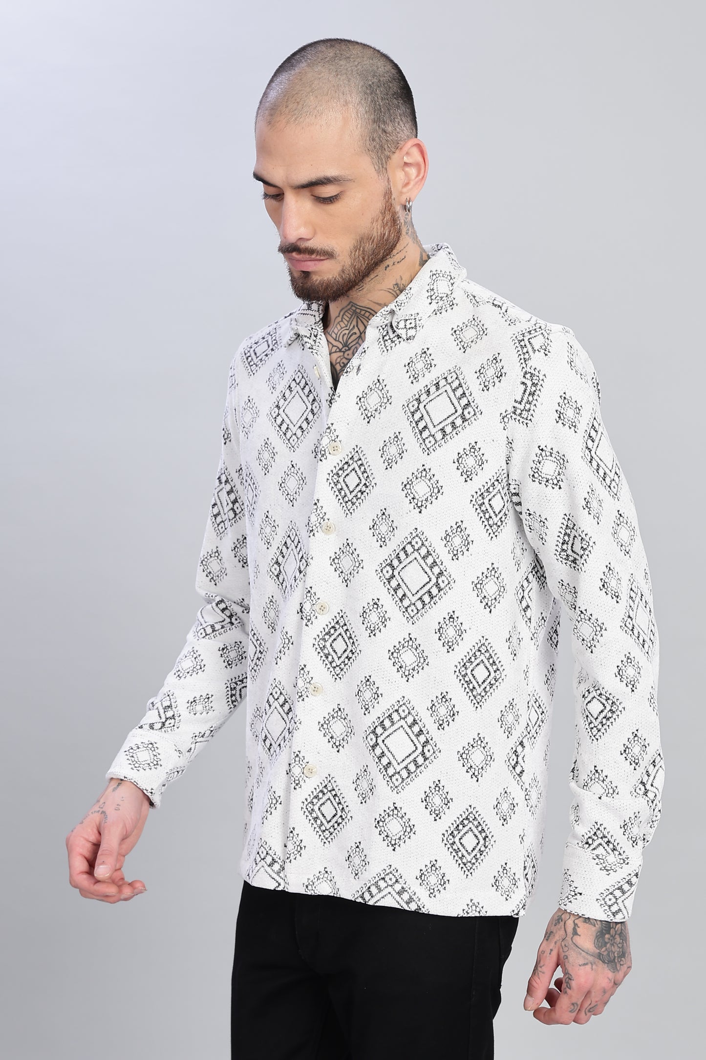 Monochrome Mosaic Shacket