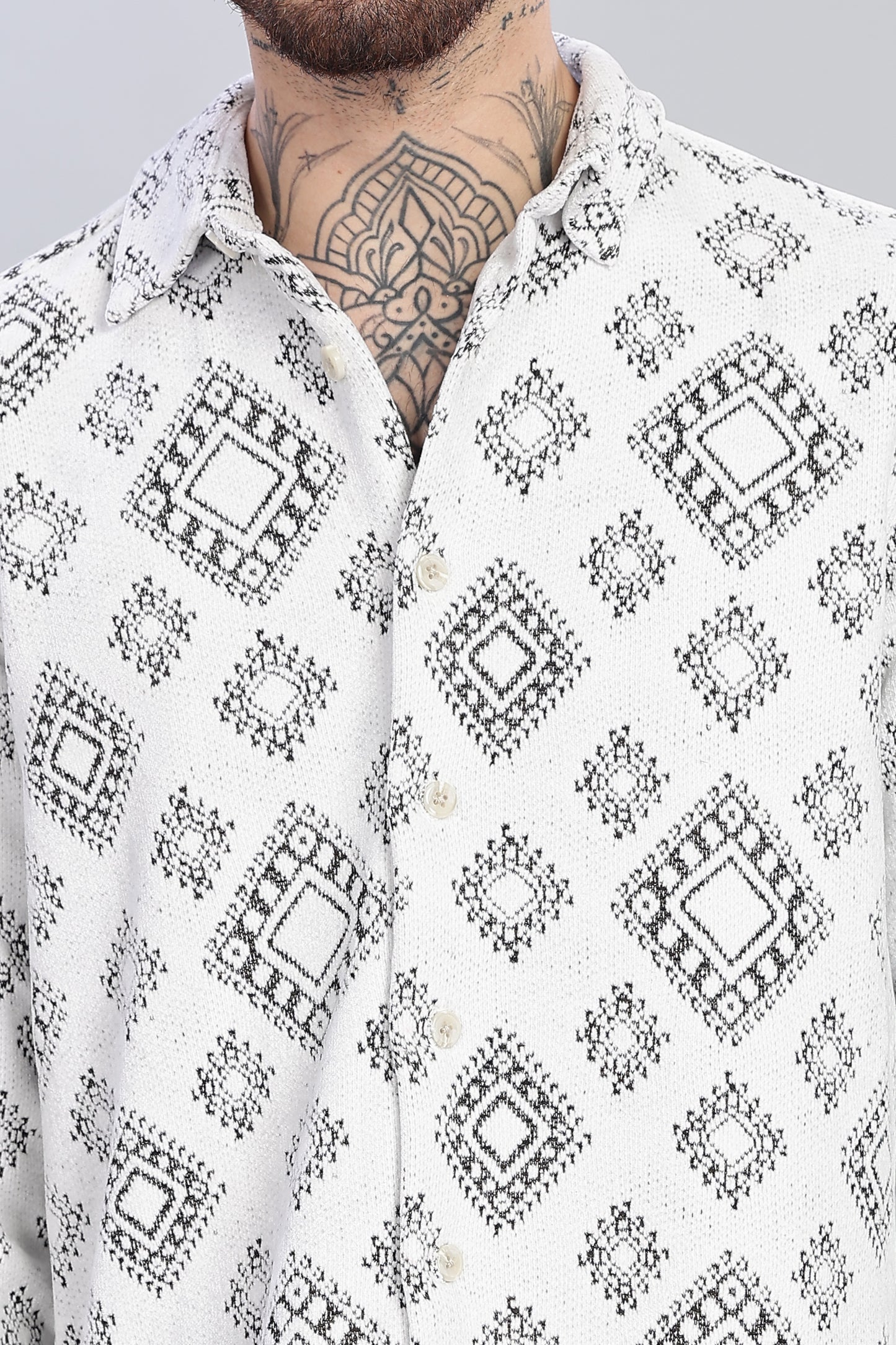 Monochrome Mosaic Shacket