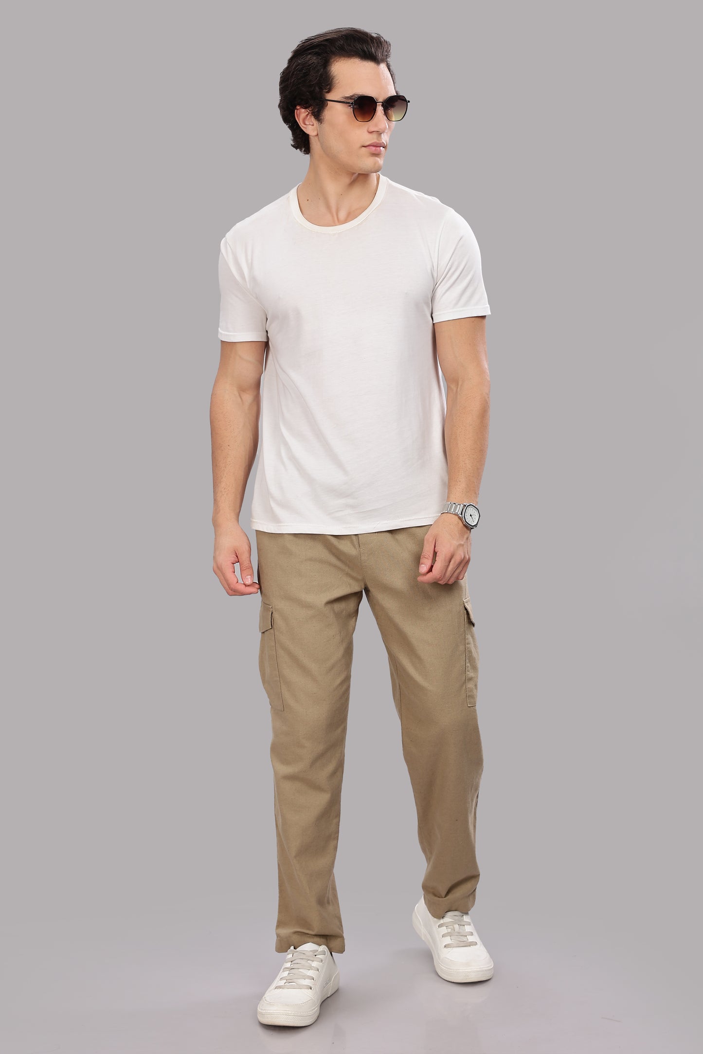 Khaki Relaxed Fit Korean Trousers