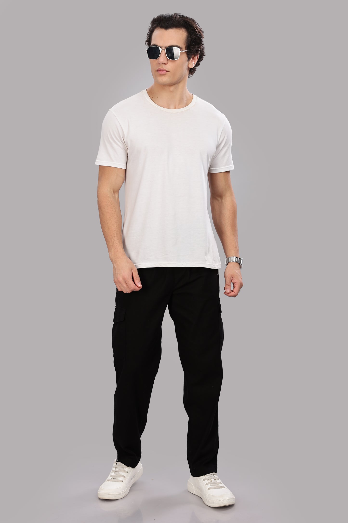 Black Relaxed Fit Korean Trousers