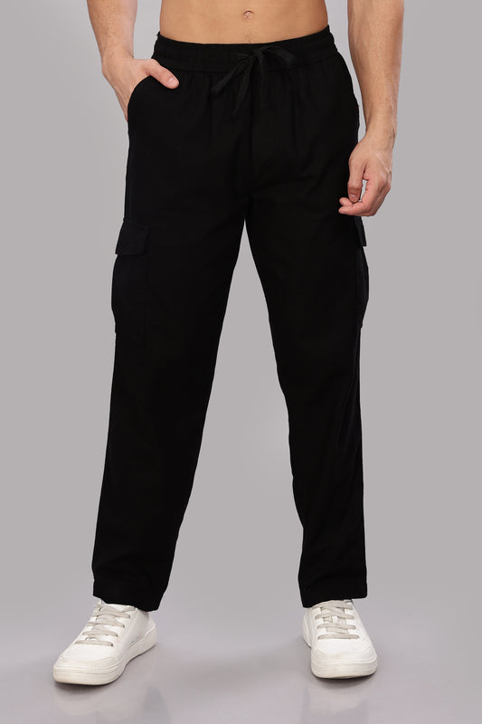 Black Relaxed Fit Korean Trousers