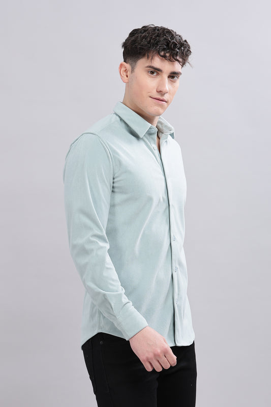 Light Green Velvet Luxury Teddy Shirts