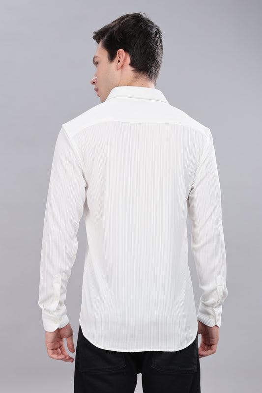 White Pleat-Creased Shirt
