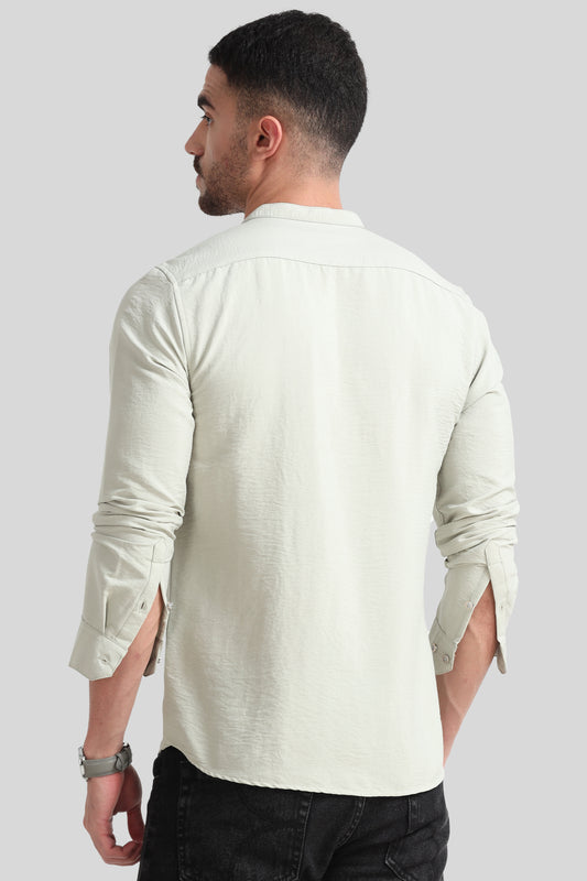 Light Green Mandarin Collar Shirt