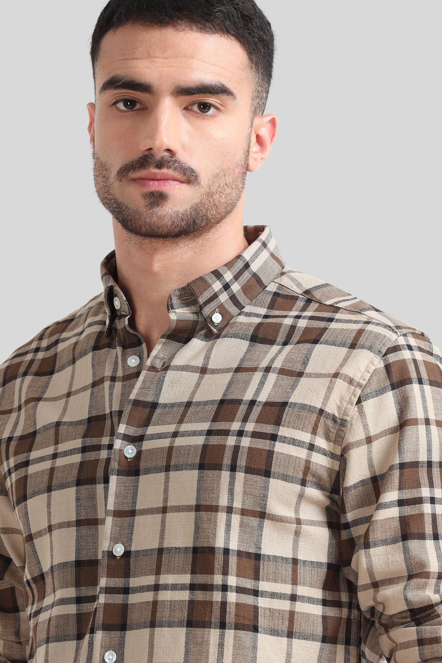 Classic Brown Plaid Shirt